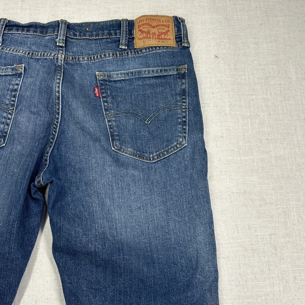 Levis Shorts Mens W38 Blue Slim Straight‎ Denim Cut Offs 511 Frayed